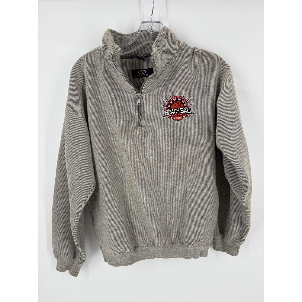 Vantage Beach Ball Classic 2009 Quarter‎ Zip Sweatshirt Men's Small Gray
